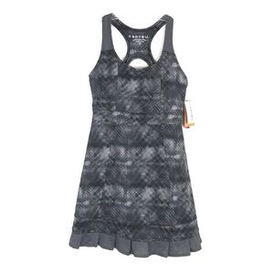 Soybu NWT Women’s Halftone Black Gray Patterned Racerback Active Dress